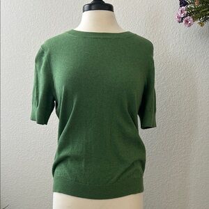 J. Crew Green Short Sleeve Lightweight Sweater.